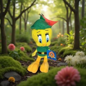 NWT 1997 Tweety Plush Bird Robin Hood Looney Tunes Warner Brothers Plush